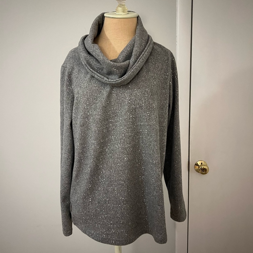 Cozy Gray Sweater with Cowl Neck